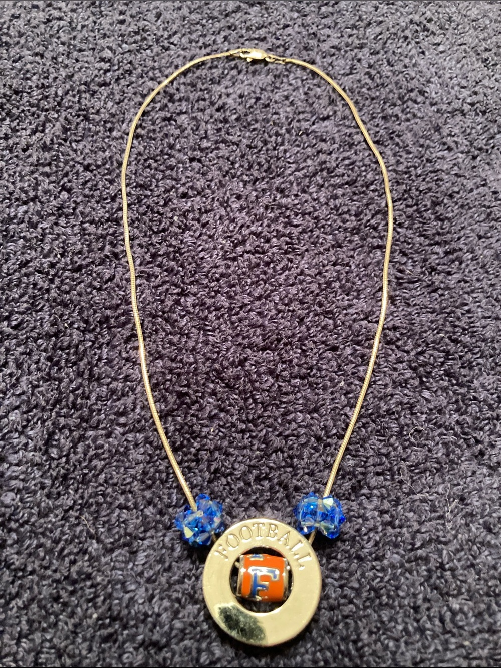 Sterling Silver Chain & Football Pendant